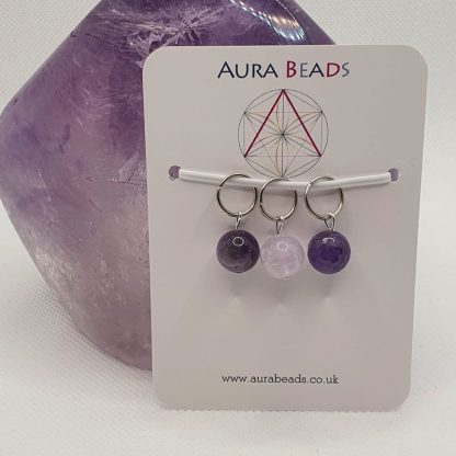 Purple Collection Crystal Stitch Markers